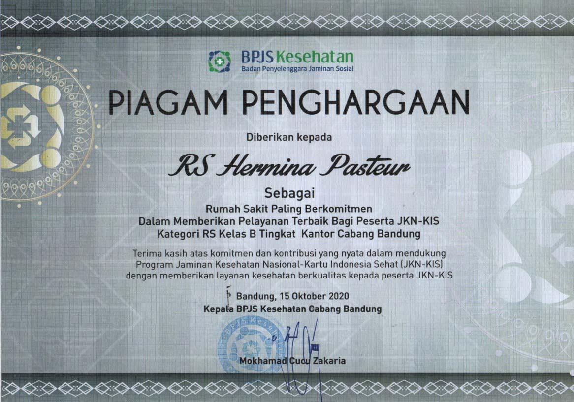 Hermina Award BPJS Kesehatan Awward 2020 - RS Hermina Pasteur