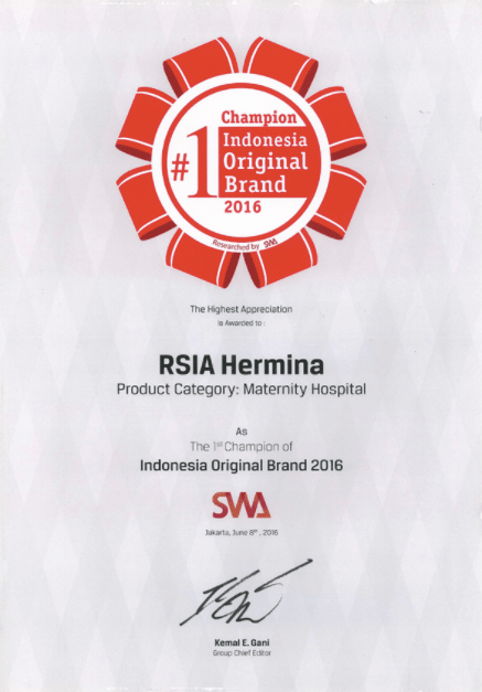 Hermina Award SWA #1 Champion Indonesia Original Brand - 2016