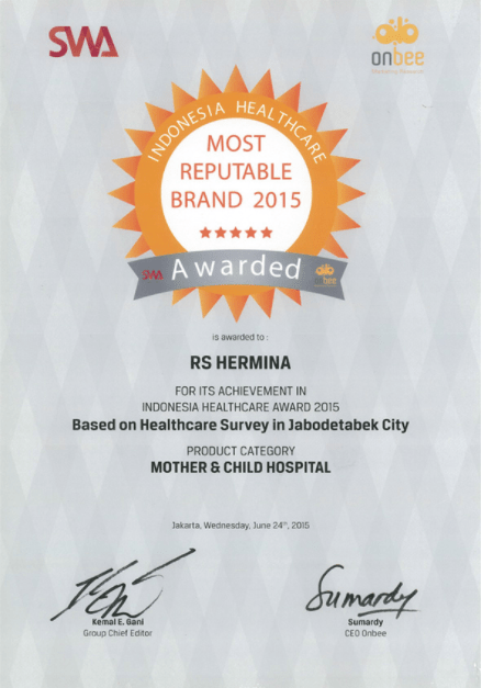 Hermina Award SWA Most Reputable Brand - 2015